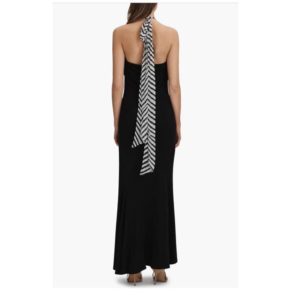 Reiss Iris Halter Maxi Dress - Size 8 - Black & White (new) - Picture 2 of 7
